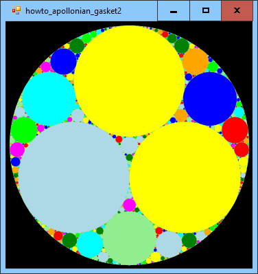 [Randomly color an Apollonian gasket in C#]