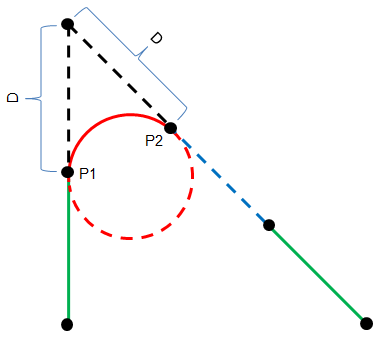 [Connect two line segments with a circular arc in C#]
