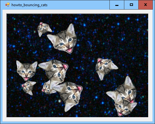 [Use a sprite class to animate bouncing cats in C#]