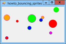 [Use sprites to animate several bouncing balls in C#]