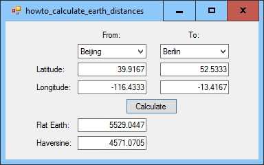 Convert latitudes and longitudes into distances