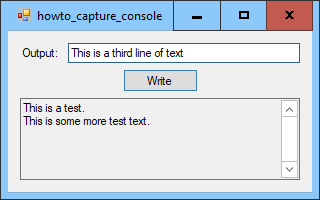 [Redirect Console window output to a TextBox in C#]