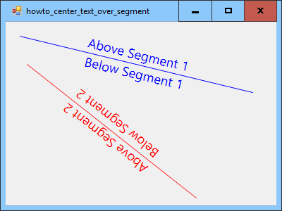 [Center text above or below a line segment in C#]