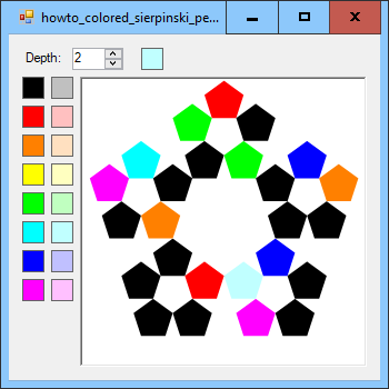 [Draw a colored Sierpinski pentagon in C#]