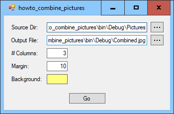 [Combine images in rows and columns in C#]