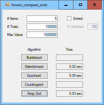[Compare sorting algorithms in C#, part 3 of 5]