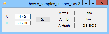 complex number class with equality