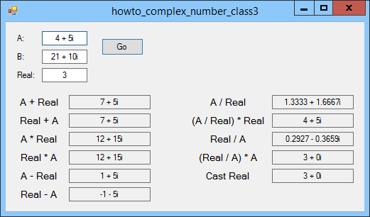 complex number class that works with real numbers