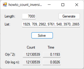 [Solve the inversion counting problem in C#]
