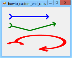 [Draw lines with custom end caps in C#]