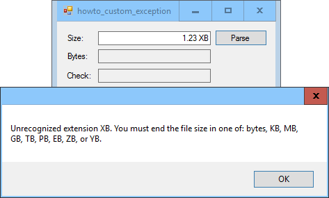 [Define custom exception classes in C#]