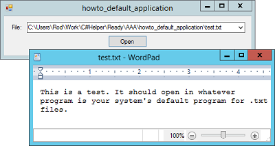 invoke a file's default application