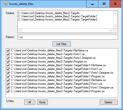 [Delete files from multiple folders quickly and easily in C#]