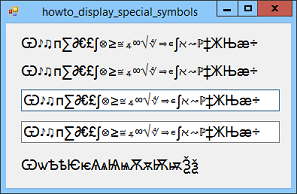 [Display Unicode symbols in C#]