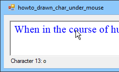 [Find drawn characters under the mouse in C#]