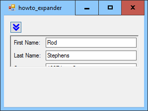 [Use Windows Forms controls to make an expander in C#]
