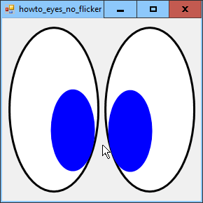 [Make silly eyes that track the mouse without flicker in C#]