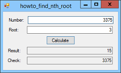 [Calculate Nth roots in C#]