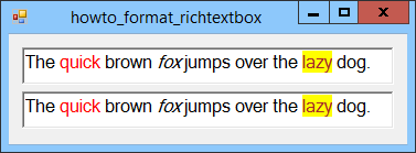 [Format text in a RichTextBox in C#]