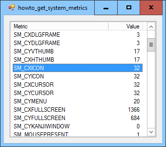 [Get system metrics in C#]