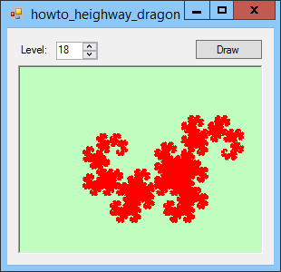 [Draw a Heighway dragon fractal in C#]