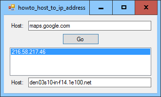 [Map between host names and IP addresses in C#]