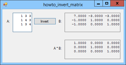 [Find a matrix inverse in C#]