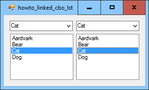 [Link ComboBox and ListBox data sources in C#]