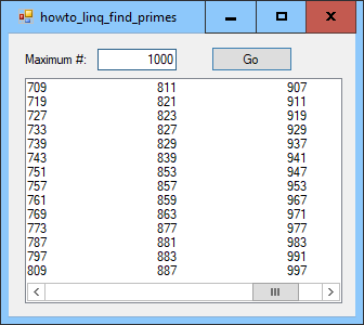 [Use LINQ to find prime numbers in C# (Part 1 of 3)]