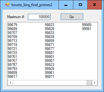 [Use more efficient LINQ to find prime numbers in C# (Part 2 of 3)]