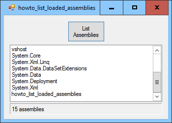 [List a program's loaded assemblies in C#]