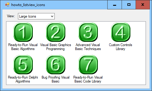 [Display large and small ListView icons in C#]