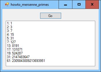 [Find Mersenne primes in C#]