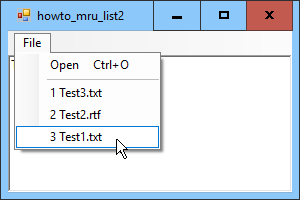 [Build an MRU list that uses project settings in C#]