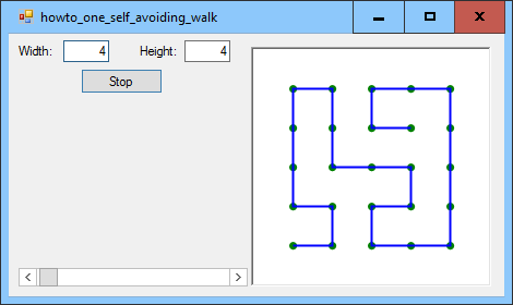 [Generate random self-avoiding walks in C#]