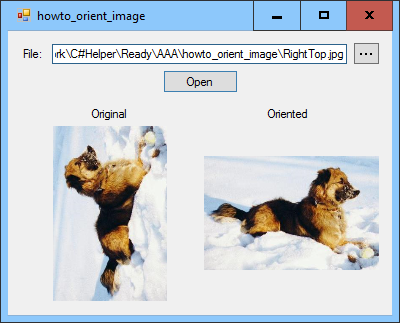 [Use EXIF information to orient an image in C#]