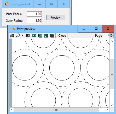 [Print circles centered inside other closely packed circles in C#]