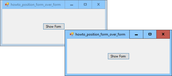 [Position a form over another form in C#]