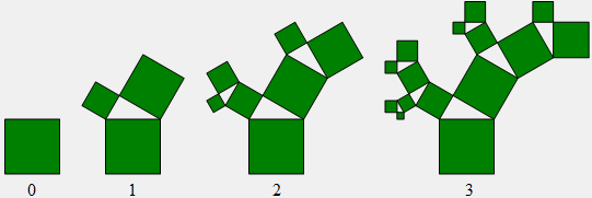 [Draw a Pythagoras tree fractal in C#]