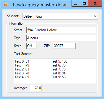 [Use SQL queries to display master-detail data in C#]