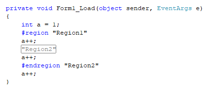 [Understand region directives in C#]