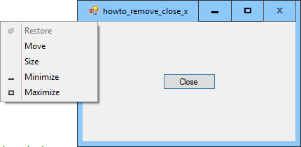 [Remove the Close button from a form's system menu in C#]