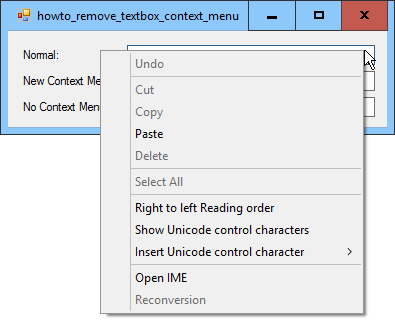 [Remove a TextBox control's context menu in C#]