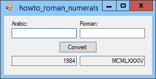 [Convert to and from Roman numerals in C#]