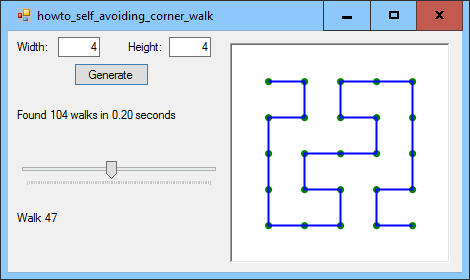 [Find corner-to-corner self-avoiding walks in C#]