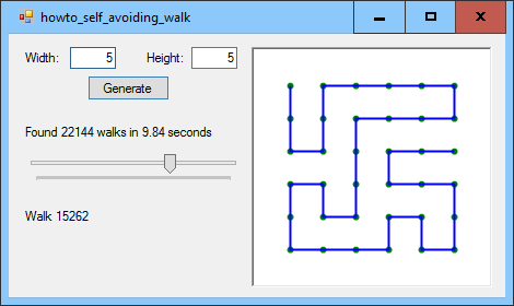 [Find self-avoiding walks in C#]