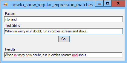 regular expression matches
