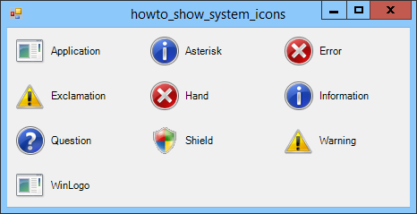 [Display the predefined system icons in C#]