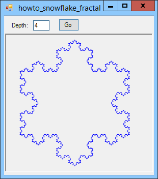 [Draw a recursive snowflake fractal in C#]