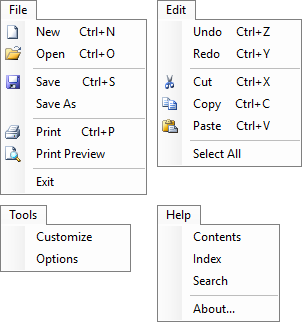 [Quickly insert standard menu items on a form in C#]